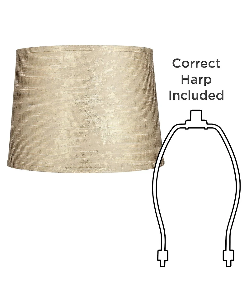 Springcrest 13" Top x 15" Bottom x 11" High x 11" Slant Print Lamp Shade Replacement Tapered Spider Harp Finial
