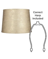Springcrest 13" Top x 15" Bottom x 11" High x 11" Slant Print Lamp Shade Replacement Tapered Spider Harp Finial