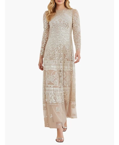 Needle & Thread Women's Aurora Sequin Long-Sleeve Gown
