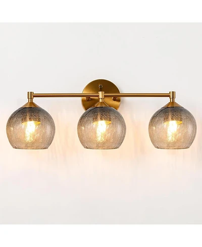 Tribesigns 3-Light Bathroom Light Fixtures, Modern Vanity Light with Glass Shade, Bathroom Wall Sconce, Bulbs Not Included