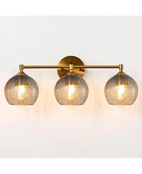 Tribesigns 3-Light Bathroom Light Fixtures, Modern Vanity Light with Glass Shade, Bathroom Wall Sconce, Bulbs Not Included