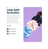Gimme Beauty Large Satin Hair Scrunchies Soft, No Breakage Scrunchies Perfect for Thick Hair and Bedtime Wear 4 Pack