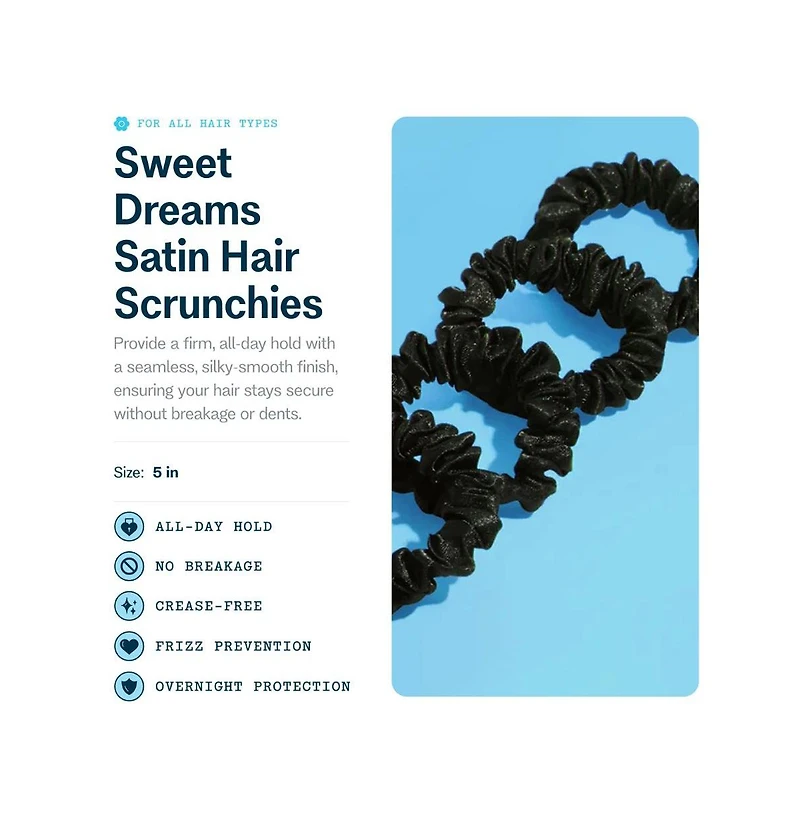 Gimme Beauty Medium Satin Scrunchies - Soft, - Scrunchies