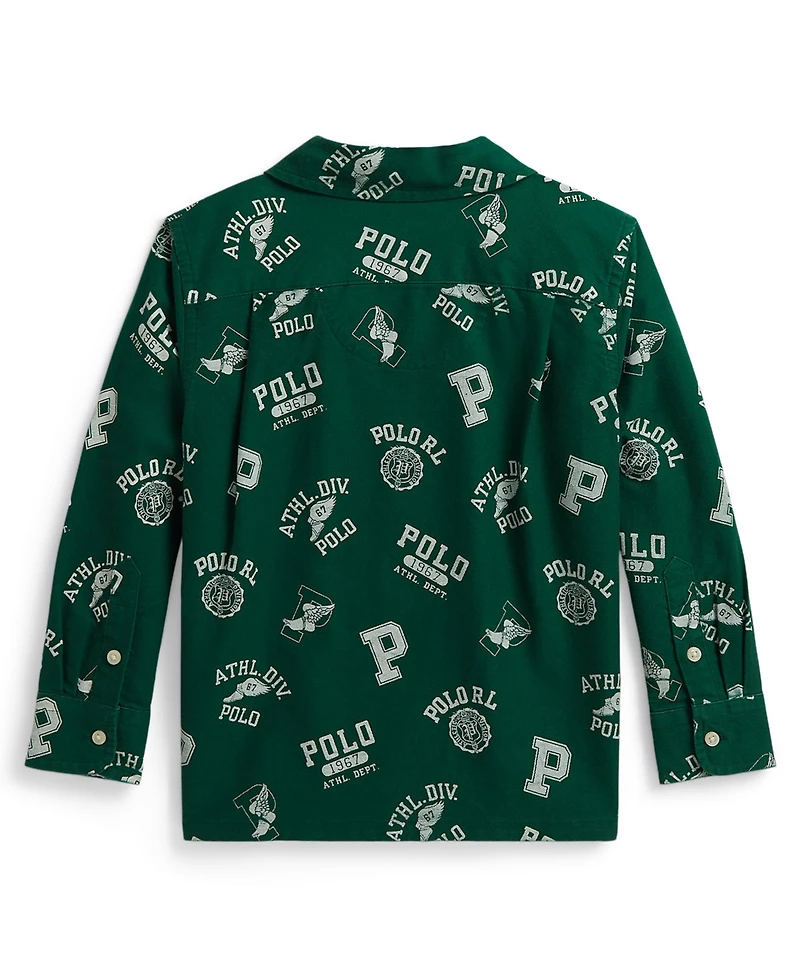 Polo Ralph Lauren Boys' 2T-7 Print Cotton Oxford Shirt