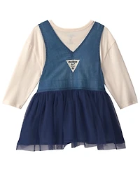 Osh Kosh Baby Girls' Sleeveless Chambray Skirtall Jumper and T-Shirt, 2-Piece Set