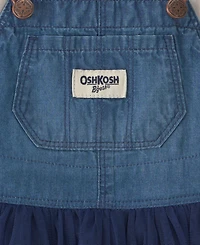 Osh Kosh Baby Girls' Sleeveless Chambray Skirtall Jumper and T-Shirt, 2-Piece Set