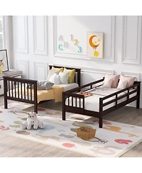 Streamdale Furniture Twin-Over-Twin Stairway Bunk Bed with Storage and Guard Rail