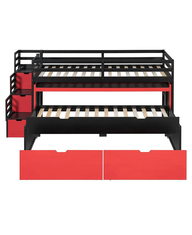 Streamdale Furniture Twin Xl Loft Bed with Desk, Trundle, Storage Steps