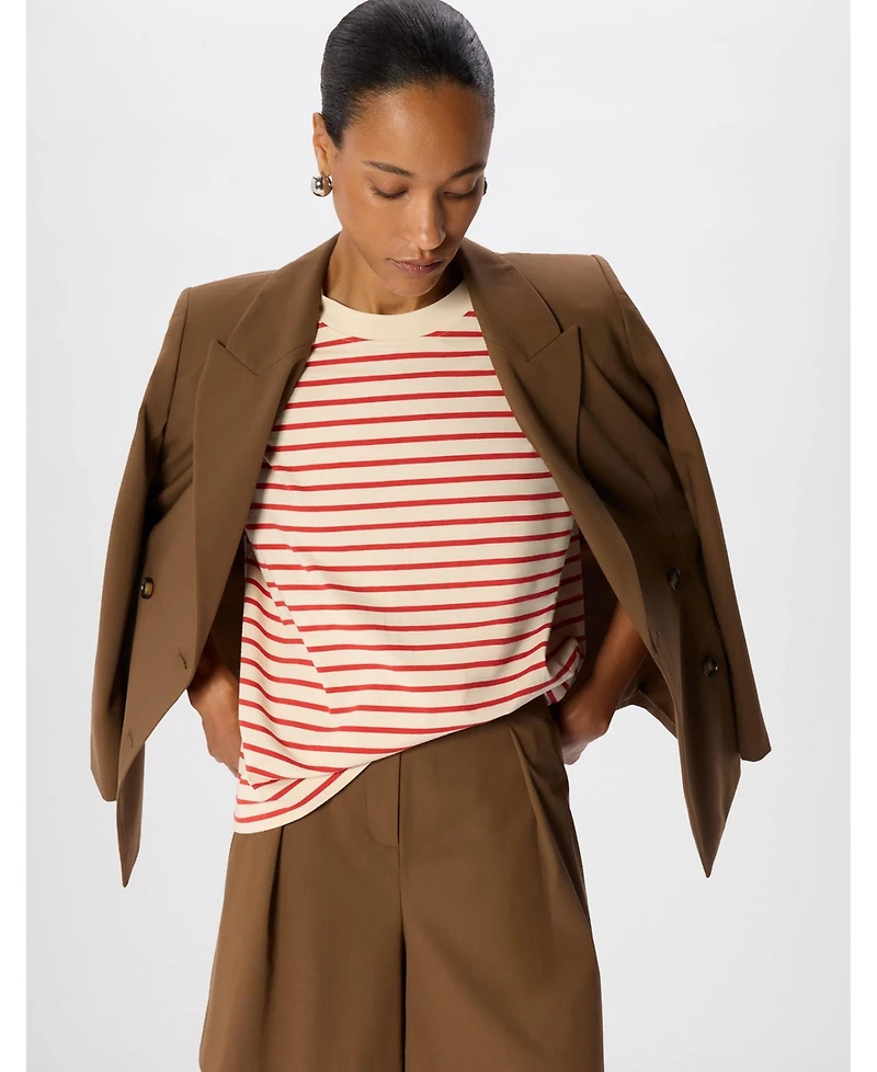 Whistles Women's Stripe Relaxed Cotton T-Shirt