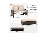 Boyel Living Patio Adjustable Wicker Daybed with 4-Level Backrest and Soft Cushions
