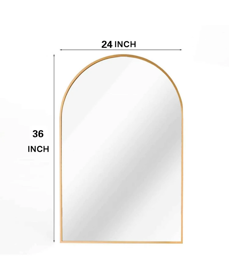 Busdays Metal Frame Arched Bathroom Mirror 24x36 Inch Wall Mount Mirror