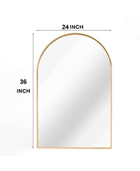 Busdays Metal Frame Arched Bathroom Mirror 24x36 Inch Wall Mount Mirror