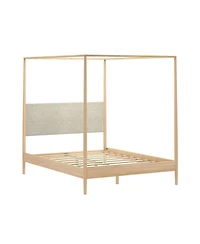 Plank+Beam Harbor Queen Canopy Bed with Upholstered Headboard