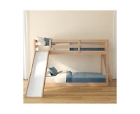 Grain & Grove Bear Plywood Twin/Twin Low Bunk With Slide