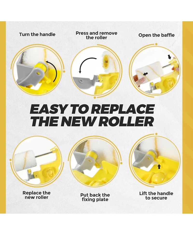 Xdovet Edger Kit Handheld Roller Brush Extension Pole Wall Ceiling Indoor Outdoor