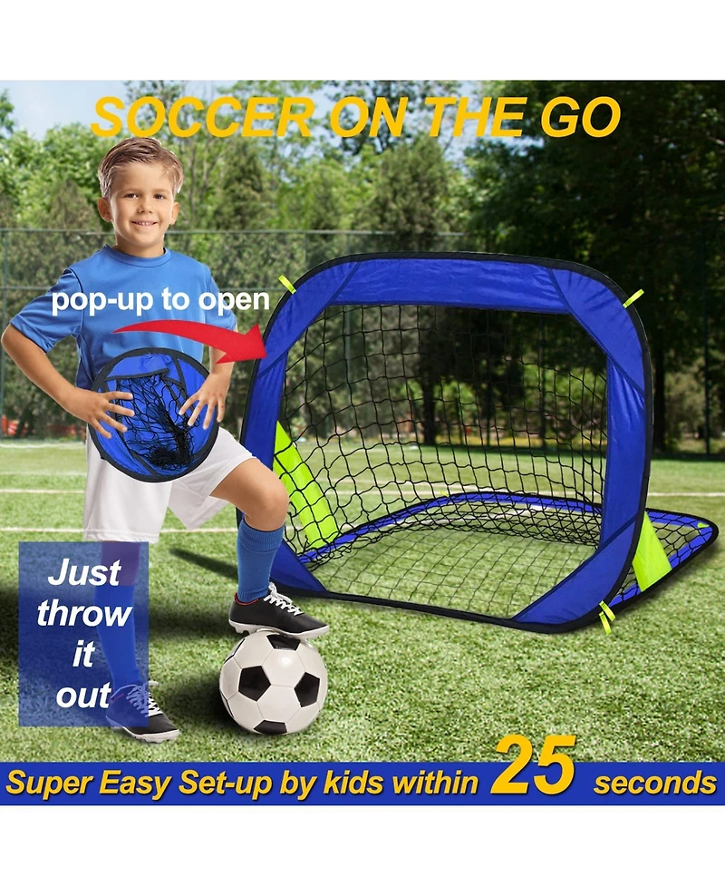Aofar Pop Up Soccer Goal Net Portable Foldable Indoor Outdoor Carry Bag