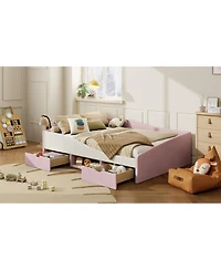 Streamdale Furniture Upholstered Daybed Frame with 2 Storage Drawers