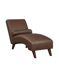 Streamdale Furniture Mid-Century Modern Tech Fabric Chaise Lounge with Bolster Pillow