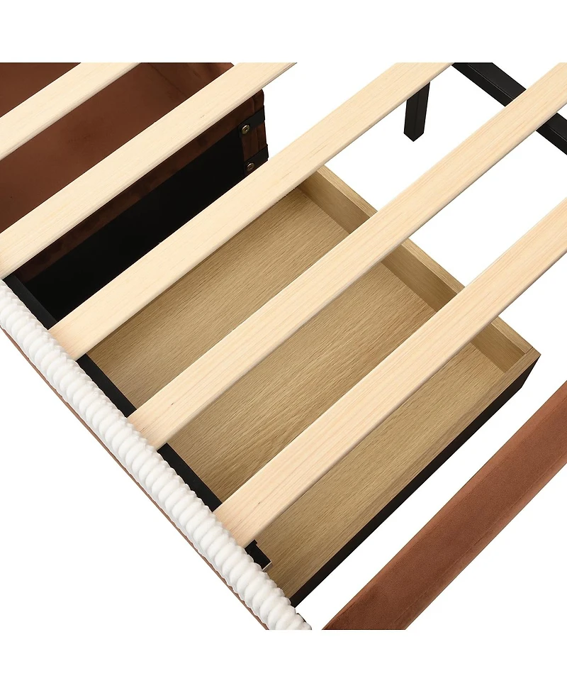 Streamdale Furniture Upholstered Daybed Frame with 2 Storage Drawers