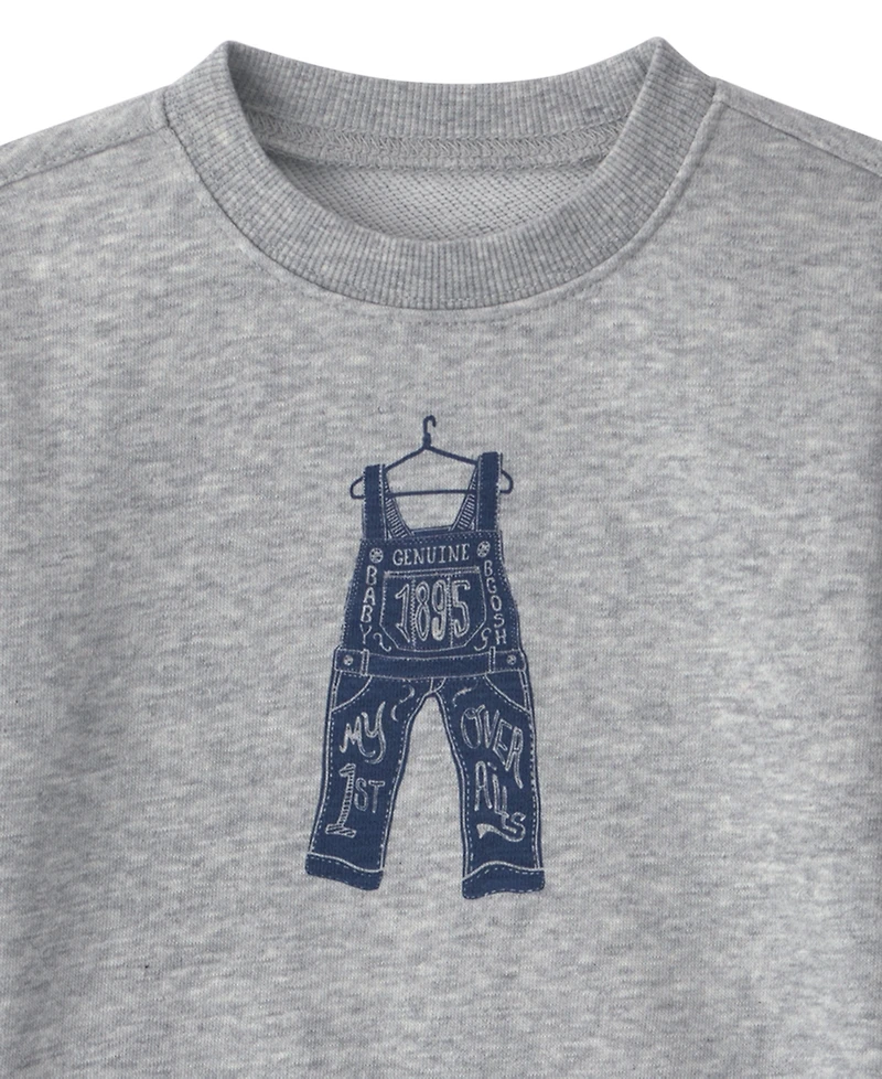 Osh Kosh Baby Boys' Long-Sleeve Overall French Terry Sweatshirt
