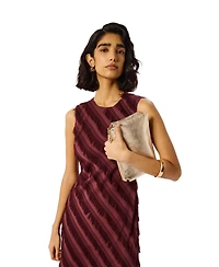 Whistles Women's Fringe Textured Sleeveless Midi Dress
