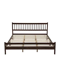 Streamdale Furniture Traditional Style King Size Pinewood Bed with Headboard and Footboard