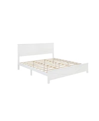 Streamdale Furniture Farmhouse King Bed with Barn Door Headboard and Footboard