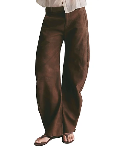 Free People Women's Spotlight Faux-Suede Wide-Leg Trousers