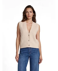 Masai Copenhagen Women's MaLaney Cable-Knit V-Neck Cotton-Blend Sweater Vest