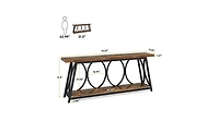 Slickblue 70.9" Industrial Console Table with 2-Tier Shelves