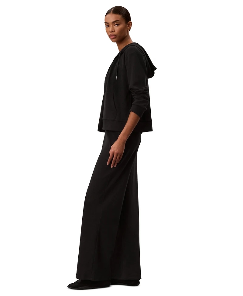 Calvin Klein Performance Women's Pull-On Waffle-Knit Relaxed-Fit Straight-Leg Pants