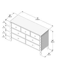 Plank+Beam Jenny Lind 3 over 4 Drawer Dresser