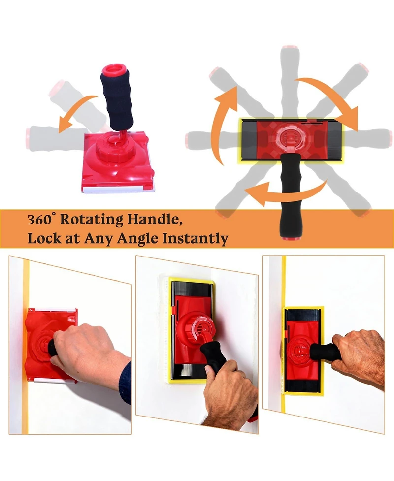 Xdovet Paint Edger Tool 360degree(s) Rotation Handle Trim Refill Pads Kit