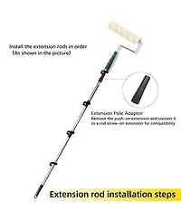 Xdovet 9-inch and 4-inch Roller and Extension Pole Set for Walls and Ceilings