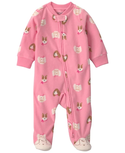 Carter's Baby Girls' Dog Fleece 2-Way Zip Sleep & Play