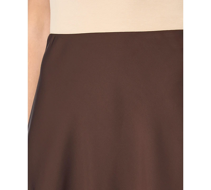 CeCe Women's Satin Midi A-Line Skirt