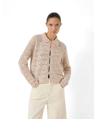Hush Women's Crochet Cotton Long Sleeve Cardigan