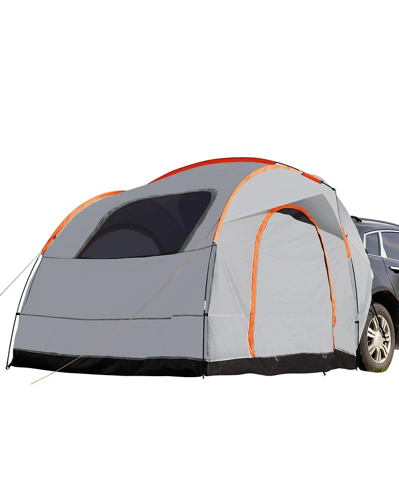 Mountaintop Suv Camping Tent, 8'x8' PU2000mm Double Layer Rear Tent, Rain Layer and Carry Bag, Fits 6-8 People for Van Tailgate Camping
