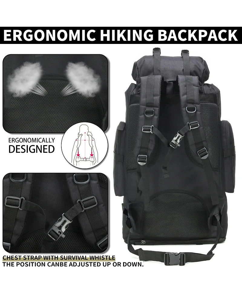 Piscifun 70L Camping Hiking Backpack Molle Tactical Outdoor Rucksack