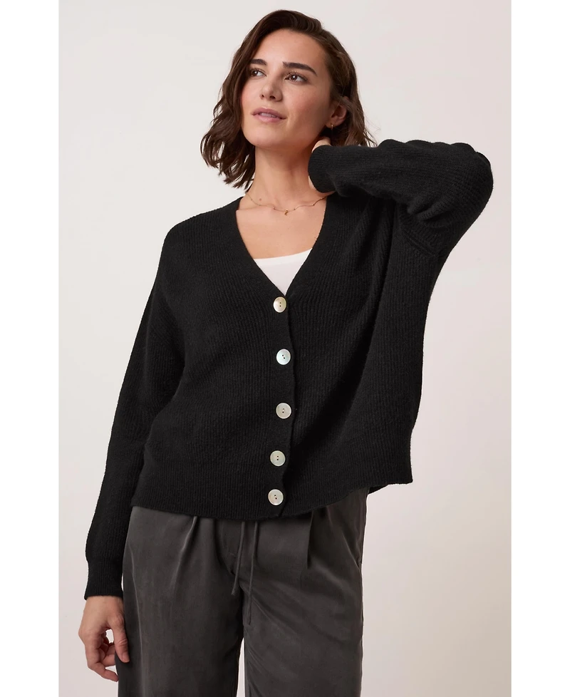 Celtic & Co. Women's Slouchy Ribbed V-Neck Cardigan