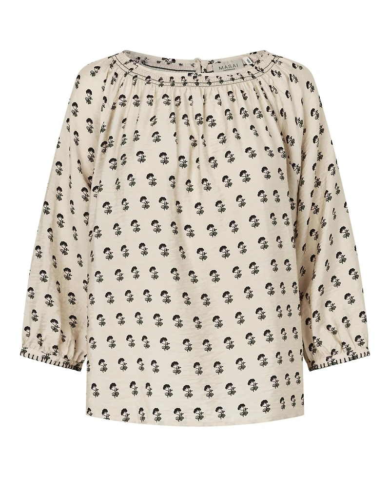 Masai Copenhagen Women's Boat Neck Gathered Blouse