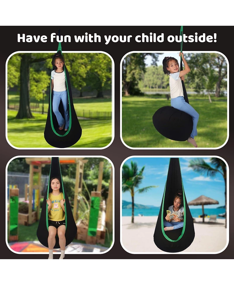Piscifun Sensory Pod Hammock Swing For Indoor Outdoor Use With Inflatable Cushion And Hardware Kit Special Needs