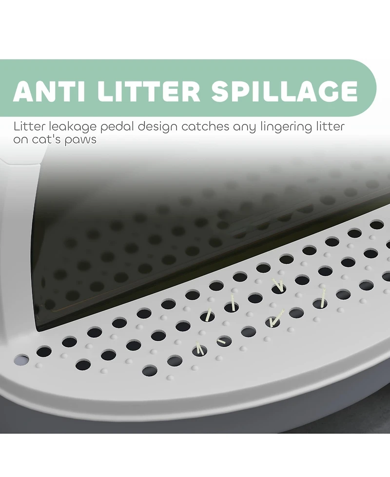 Ruie Covered Cat Litter Box with Translucent Flap Door and Dual Deodorizing Bags