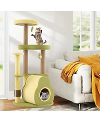 Hongge Avocado-Shaped Cat Tower Featuring a Private Condo, 49 Inch
