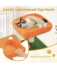 Hongge Plush 58 Inch Multi-Level Cat Tower with Hammock Lounge