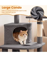 Hongge 44 Inch Kitten Tower with Sisal Scratching and Climbing Ramp