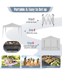 Sugift 10 ft x 10 ft Pop Up Canopy Tent with 4 Mesh Netting Sidewalls and Carry Bag