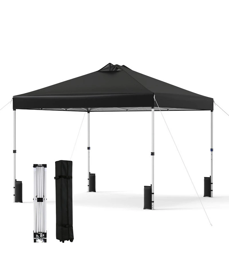 Sugift 10 x 10 feet Outdoor Commercial Pop Up Canopy Tent with One Hand Center Lock