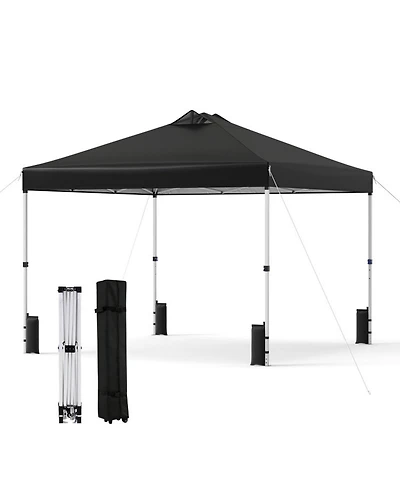 Sugift 10 x 10 feet Outdoor Commercial Pop Up Canopy Tent with One Hand Center Lock