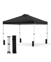 Sugift 10 x 10 feet Outdoor Commercial Pop Up Canopy Tent with One Hand Center Lock
